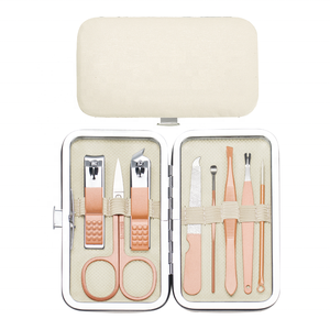 Chất Lượng Cao 8 Trong <span class=keywords><strong>1</strong></span> Thép Không Gỉ Làm Móng Thiết Lập Biểu Tượng Tùy Chỉnh Chăm Sóc Móng Tay Công Cụ Kit Với Du Lịch Túi Móng Chân Bộ Dụng Cụ Cho Móng Tay - Product Image 1