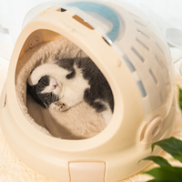 Sac de transport de luxe 2-en-1 pour chat et lapin, en plastique, avec lit moelleux, pour extérieur et voyage