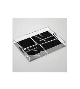 Admirable diseño bandeja acrílica de mármol blanco y negro bandeja acrílica de calidad creativa para accesorios de cocina y mesa - Product Image 3