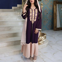 Vêtements à la mode du Moyen-Orient, d'Asie du Sud-Est et de Turquie, Abaya, vêtements à la mode, robe de nuit brodée en dentelle et patchwork, robe arabe pour femmes, Dubaï