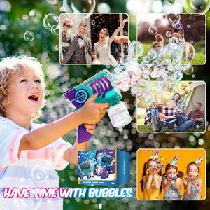 Pistolet à bulles automatique transparent lumineux pour enfants 10 trous bulles baguettes <span class=keywords><strong>Blaster</strong></span> pour les tout-petits avec lumières LED - Product Image 5