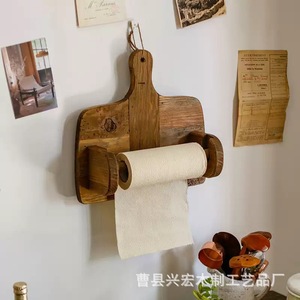 Porta toallas de cocina de madera maciza, color roble, diseño rústico, multifuncional, organizador de almacenamiento para paños de cocina - Product Image 4