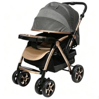 Poussette bébé en métal légère pliable, sécurisée, pour s'asseoir et se coucher, 0-6 mois, 4 roues, portable