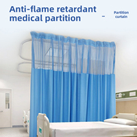 Rideau d'hôpital ignifuge en polyester antibactérien, cloison d'intimité pour salle de soins intensifs et chambre de patient, vente en gros, sur mesure