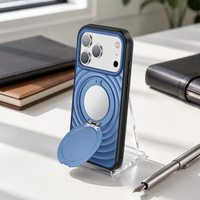Coque de téléphone magnétique personnalisée avec support miroir mat dépoli et chargement sans fil pour iPhone 18 Pro, compatible avec iPhone 17, 16, 15, 14, 13, 12 Pro