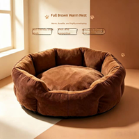 Coussin pour chien en coton pas cher, rond, pour intérieur, chaud, pour chat, lit pour chien de petite, moyenne et grande taille