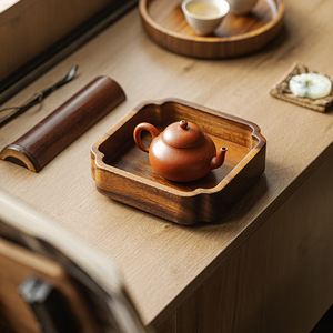 Guanlan Walnut Wood <b>Tea</b> <b>Tray</b> Solid Wood Dry Brewing Table <b>Tea</b> Ceremony Accessory Household Use - Product Image 1