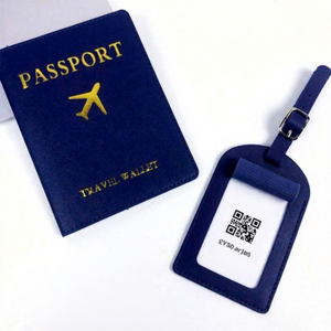 Ensemble de housses de passeport personnalisées en autres matériaux et d'étiquettes de bagage, porte-étiquettes de bagage, cadeaux pour agences de voyage, USA Mairun Sérigraphie - Product Image 1