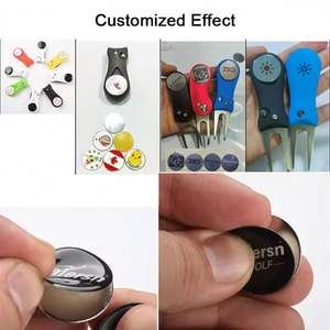 Herramienta plegable para divots de golf con botón desplegable y marcador de bola magnético, herramienta tipo navaja para reparar divots de golf - Product Image 3