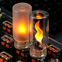Lampe d'ambiance pour voiture, lumière de nuit pour la décoration de la maison et de la voiture, lumière de décoration intérieure de voiture, ampoule LED 5V USB, bougies clignotantes