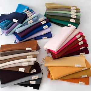 Fashion Solid Color Pashmina Brushed Scarves Women <b>Thick</b> Scarf <b>Blanket</b> Winter Scarf Custom Logo - Product Image 1