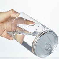 Pot en plastique transparent à large ouverture de 670, 840, 1000, 1200, 1300, 1400 ml, récipient en PET pour bonbons, collations, thé, emballage alimentaire
