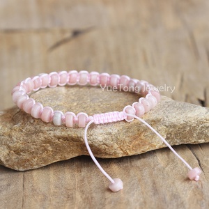 Pulsera Trenzada de Piedra Natural Ajustable <span class=keywords><strong>para</strong></span> Mujer, Pulsera de Macramé de <span class=keywords><strong>Cuerda</strong></span> de Cuentas Heishi de 3x6mm, Joyería de Yoga, Venta Al por Mayor - Product Image 2