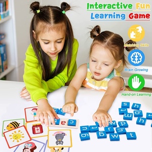 Montessori บล็อกของเล่นไม้สำหรับอ่าน, ตัวอักษรภาษาอังกฤษตัวสั้นสำหรับเด็ก - Product Image 3