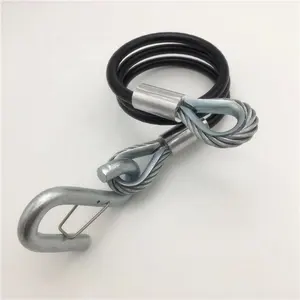 Cable de remolque para cabrestante de barco, cuerda de acero galvanizado de 3/8 libras, resistente, con gancho