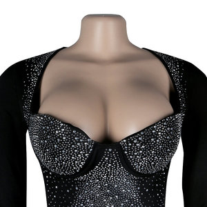 Mini abito da donna a maniche lunghe con diamanti Sexy - Product Image 5