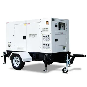 Di động Trailer loại máy phát điện diesel 200Kw để 600kw với bánh xe và tán để bán