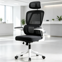 Chaise de bureau ergonomique moderne à dossier haut en maille, pivotante, pour salle de réunion et bureau – Vente directe usine