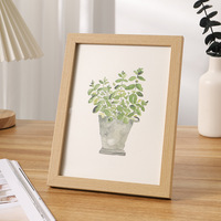 Marcos de fotos de 6x8 pulgadas, marcos de madera natural con mesa de plástico de plexiglás y pantalla de montaje en pared, decoración de hogar y oficina
