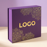Emballage cosmétique magnétique en carton rigide de luxe, grande boîte cadeau en papier avec logo personnalisé