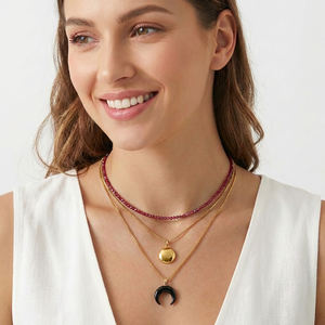 Collar Gargantilla Minimalista con Cuentas de Rubí y Pequeñas Gemas, Joyería Curativa 2026, Delicado, de Cristal, para Fiesta, Regalo de Moda - Product Image 1