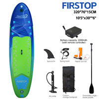 FIRSTOP SUP gonflable personnalisé LED Stand-Up Paddleboard avec kit de lumière rougeoyante Roues Pompe et kit de réparation pour les eaux de l'océan