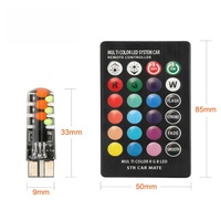 Vente flash : Feux de plaque d'immatriculation LED pour voiture T10 RGB 5050 6 SMD 12V, garantie 2 ans, étanches IP65, 500lm, télécommande, clignotants
