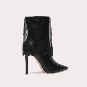 Nouvelles <span class=keywords><strong>bottes</strong></span> courtes élégantes et sexy de style automne-hiver en dentelle noire de petite taille - Product Image 3