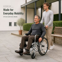 Fauteuil roulant pliable manuel en alliage d'aluminium OEM, portable, classe II, garantie 1 an, pour usage domestique et hospitalier
