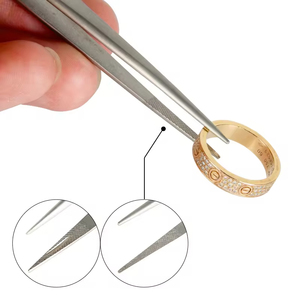 Paslanmaz Çelik Yivli Uçlu Elmas Yan Kilitli Cımbız Mücevher Taşı Cımbızı Kelepçe Rhinestone Alma Aleti Ekipmanı - Product Image 3
