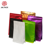Sacs en aluminium imprimés à huit côtés de haute qualité, prêts à l'emploi, auto-scellants, pour thé floral, produits secs, fond plat, fenêtre latérale, café