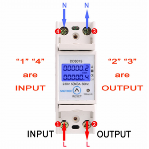 มิเตอร์ไฟฟ้าแบบราง DIN รุ่น <span class=keywords><strong>SINOTIMER</strong></span> DDS015 230V/50Hz 5(80)A แบบฟื้นฟูค่าพลังงานย่อย หน้าจอ LCD พร้อมไฟแบ็คไลท์ สำหรับวัดพลังงานไฟฟ้าเฟสเดียว - Product Image 3