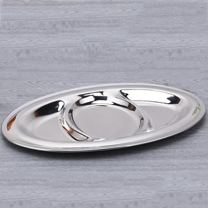 DFU0128 Bandeja de Comida Portátil de Acero Inoxidable con Tres Compartimentos en Forma de Huevo para Acampar y Hacer Picnic al Aire Libre - Product Image 2