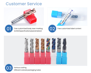 Bwin OEM nhà máy CNC tráng 8*60 55 HRC 8mm bóng phẳng mũi cuối nhà máy Vonfram cacbua phay dao tiện công cụ - Product Image 4