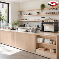 Comptoir de bar commercial en acier inoxydable avec évier pour café, thé au lait, boba, restaurant, cuisine