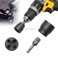 Adaptateur universel pour cric ciseaux de voiture, prise de clé à chocs 1/2 pouce, outil de démontage de pneus à économie d'effort avec tige de liaison pour perceuse