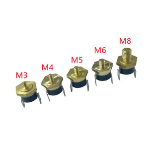 Thermostat bimétallique KSD301, protection thermique, filetage M6 M5 M4, 10A 16A 250V, tête en cuivre, réinitialisation automatique - Product Image 2
