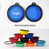 Gamelles pliables portables pour chiens et chats avec logo personnalisé, en TPE, pour l'extérieur, avec mousqueton, pour voyage et maison
