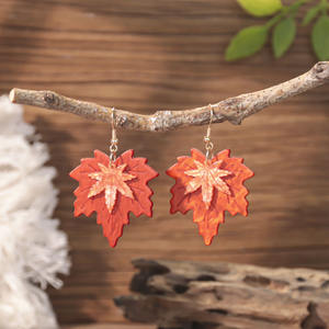 2025 antik warna-warni daun anting menjuntai geometris akrilik anting menjuntai untuk wanita pesta Halloween Prom perhiasan hadiah - Product Image 4