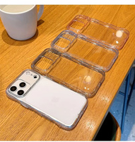 Coque de téléphone transparente ondulée pour iPhone 18 Pro 17 Air 16 15 Pro, antichoc, fine, protectrice, coque transparente, cadre souple, dos rigide