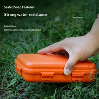 Boîte de survie EDC pour activités de plein air, résistante aux chocs, à la pression et à l'eau, conteneur scellé orange/beige