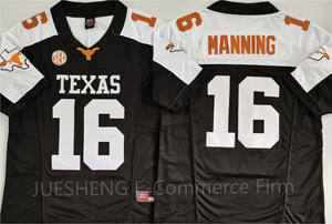 Vente en gros HAUTE qualité Texas College Football américain 16 # Manning 3 # EWERS Maillots de football américain cousus - Product Image 5