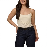 Débardeur de yoga sportif en tricot écologique pour femme avec logo personnalisé, col rond et bretelles spaghetti, idéal pour la gym et la course à pied