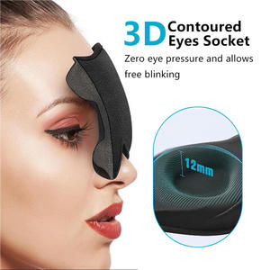 Sac <span class=keywords><strong>de</strong></span> voyage noir comprenant un <span class=keywords><strong>masque</strong></span> <span class=keywords><strong>de</strong></span> sommeil occultant noir, doux et confortable, pour hommes et femmes - Product Image 2