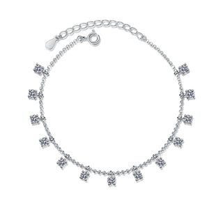 Joyería fina personalizada de alta calidad, pulsera de moissanita de corte brillante redondo de plata de ley S925, cadena de tenis para mujer - Product Image 1