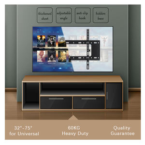 <span class=keywords><strong>Support</strong></span> <span class=keywords><strong>mural</strong></span> pour écran LCD <span class=keywords><strong>TV</strong></span> robuste pour écran de 32 à 75 pouces, capacité de 60 kg, angle de carrelage ±15 °   VESA 600*400mm Max, réglable en hauteur - Product Image 4