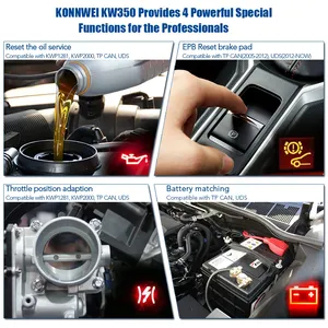 เครื่องมือวินิจฉัยรถยนต์ OBD2ระบบครบวงจร KW350เครื่องสแกนโอบีดีสำหรับที่นั่ง VW Audi Skoda ABS ถุงลมนิรภัยรีเซ็ตน้ำมันไฟ epb - Product Image 5