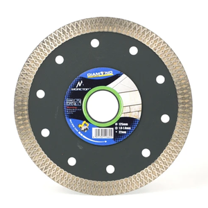 Disque de coupe diamanté turbo 125 mm pour carrelage céramique et porcelaine, sans éclats, pressé à chaud, maille 22 mm, 5 pouces, pour meuleuse, OEM en gros - Product Image 1