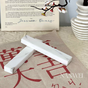 NANWEI pietra lucido Bianco Calacatta marmo fermacarte pesante porta documenti per <span class=keywords><strong>scrivania</strong></span> e ufficio - Product Image 1