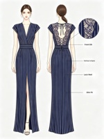 Robe de soirée pour femme, personnalisable avec logo, dos en dentelle, fente latérale, robe longue, couleur et motif de tissu personnalisés, faible MOQ, formelle, directement de l'usine